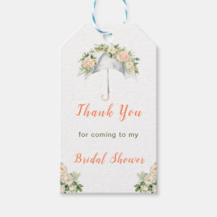 Floral Umbrella Bridal Shower Gift Tags