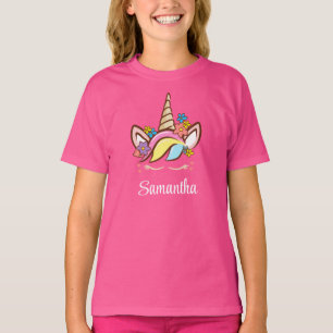 Floral Unicorn Colourful Personalised T-Shirt