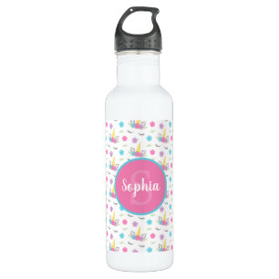 Floral Unicorn Face Personalised Monogram 710 Ml Water Bottle