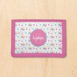 Floral Unicorn Face Personalized Monogram Girls Trifold Wallet<br><div class="desc">Cute unicorn pattern kids wallet makes a wonderful gift for a girl. Design features a whimsical unicorn face and flowers in purple,  pink and teal.</div>