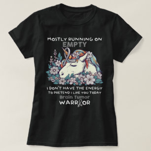 Floral Unicorn Lover Brain Tumour Cancer Warrior T-Shirt