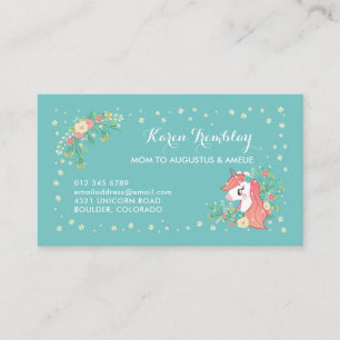Floral Unicorn Mummy Card
