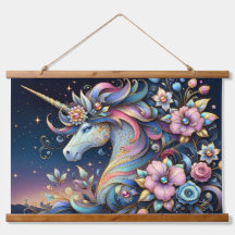 Floral Unicorn Night Fantasy