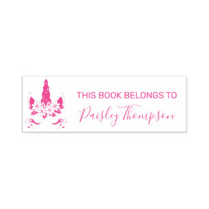 Floral Unicorn - This Book Belongs To Self-inking Stamp