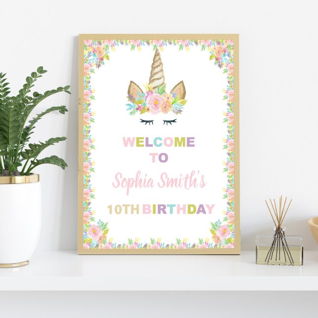 Floral Unicorn Welcome Signs (Floral Unicorn Welcome Signs)