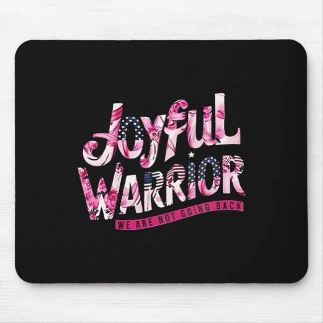 Floral Us Flag Joyful Warrior We Are Not Going Bac Mouse Mat (Front)