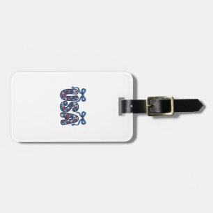 Floral USA Bow Patriotic Vector Design_1 Luggage Tag