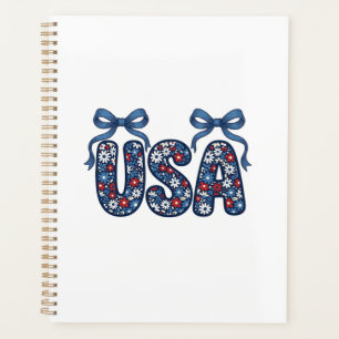 Floral USA Bow Patriotic Vector Design_1 Planner