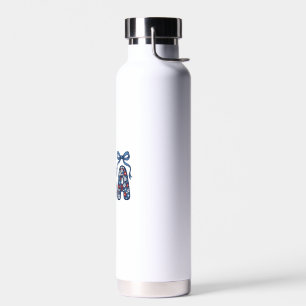 Floral USA Bow Patriotic Vector Design_1 Water Bottle