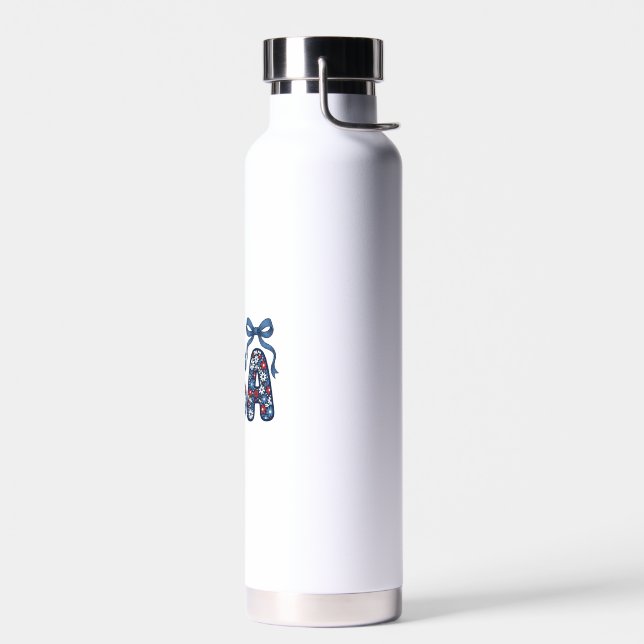Floral USA Bow Patriotic Vector Design_1 Water Bottle (Left)