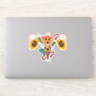 Floral Uterus Anatomy Sticker, Flower Feminist 