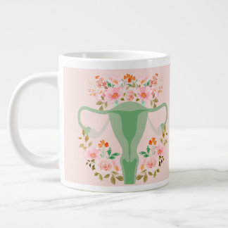 Floral Uterus mug- (Sage)  Large Coffee Mug