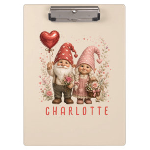 Floral Valentine Gnomes Custom Clipboard