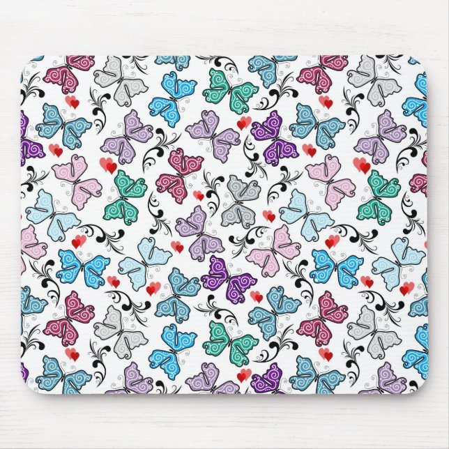 Floral Valentine Pattern Mouse Mat (Front)