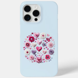 Floral Valentine's Day Heart iPhone 15 Pro Max Case
