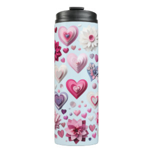 Floral Valentine's Day heart Thermal Tumbler
