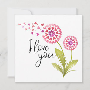 Floral Valentines Day I love You Holiday Card
