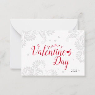 Floral Valentine's Flat Note Card