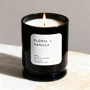 Floral Vanilla Custom Candle Label Sticker 