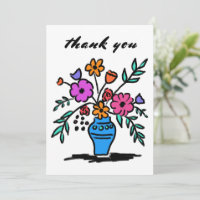 Floral Vase Loose Whimsical Sketch Colourful Bold