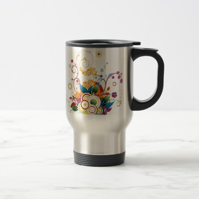 Floral vector  Travel  Mug (Right)