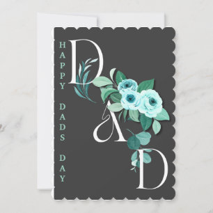 Floral Vertical Custom Dads Day Holiday Card