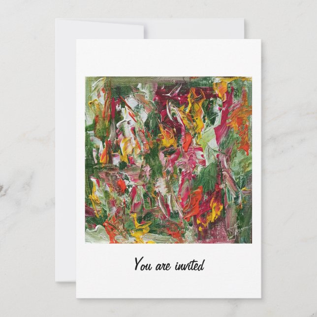 Floral vibrant invitation 2023 abstract art Day 80 (Front)