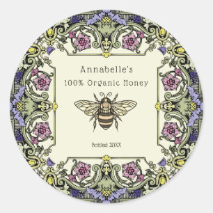 Floral Victorian Honey Label Personalise