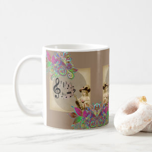 Floral Victorian Woman Music Notes Mug