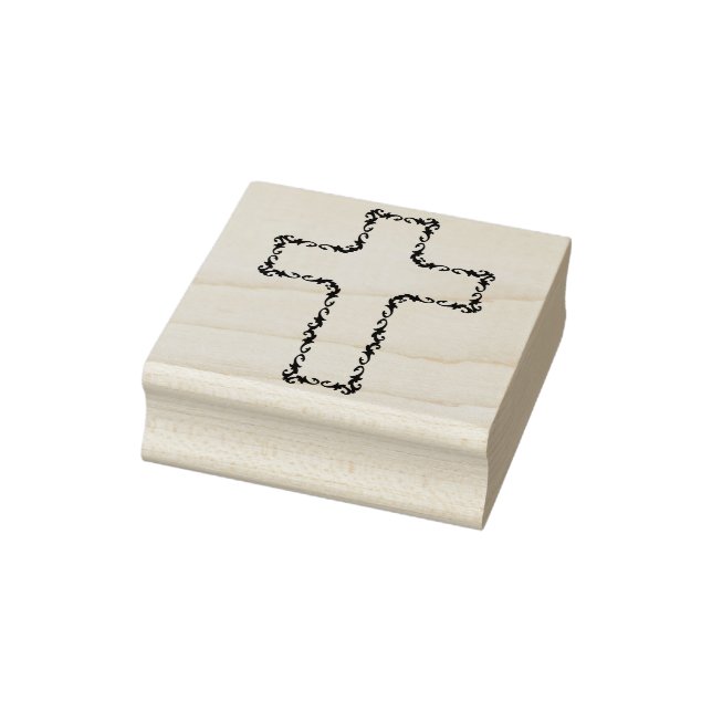 floral vine cross art stamp (Stamp)