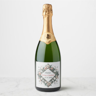 Floral Vine Sparkling Wine Label