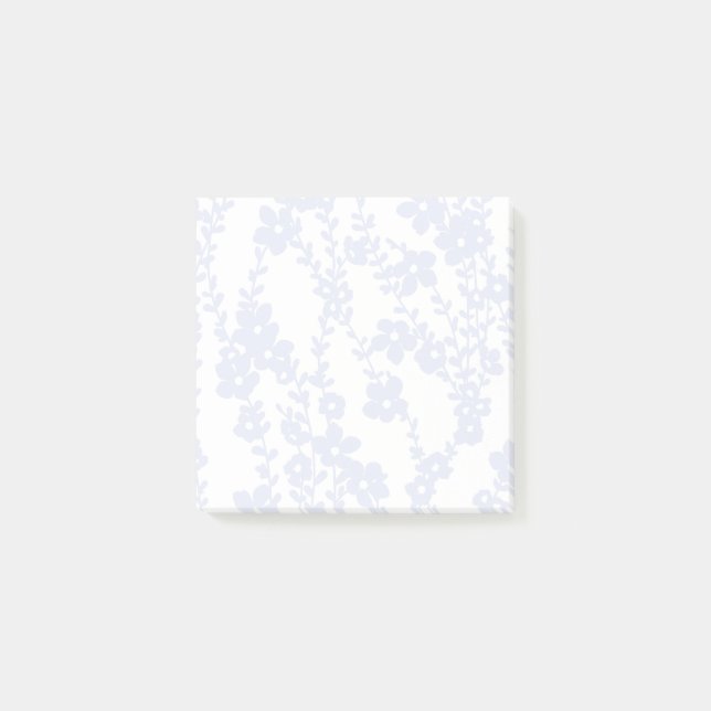 Floral Vines (White - Periwinkle) Post-it Notes (Front)