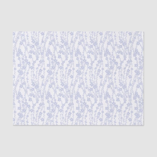 Floral Vines (White - Periwinkle) Tissue Paper (Front)