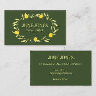 Floral Vines Wreath Chic Elegant Custom Whimsical Business Card
