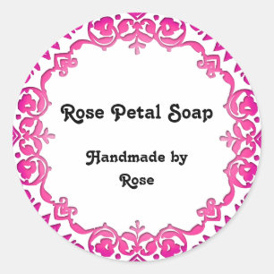 Floral Vintage Art Handmade Soap Labels Pink