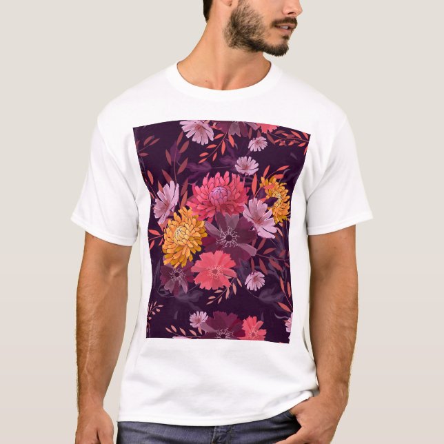 Floral Vintage: Autumn Garden Splendour T-Shirt (Front)