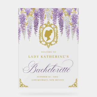 Floral Vintage Bachelorette Welcome Acrylic Sign