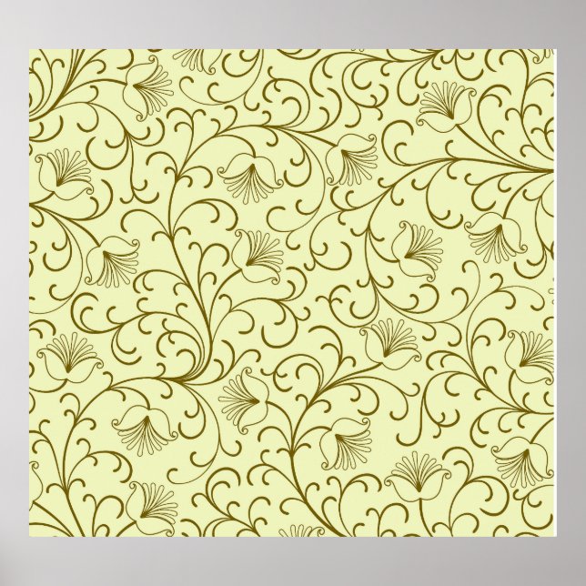 Floral Vintage: Beautiful Backdrop Illustration Poster (Front)