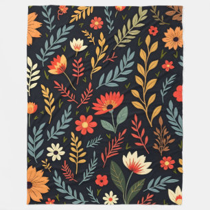 Floral Vintage Beautiful Popular Collection Fleece Blanket