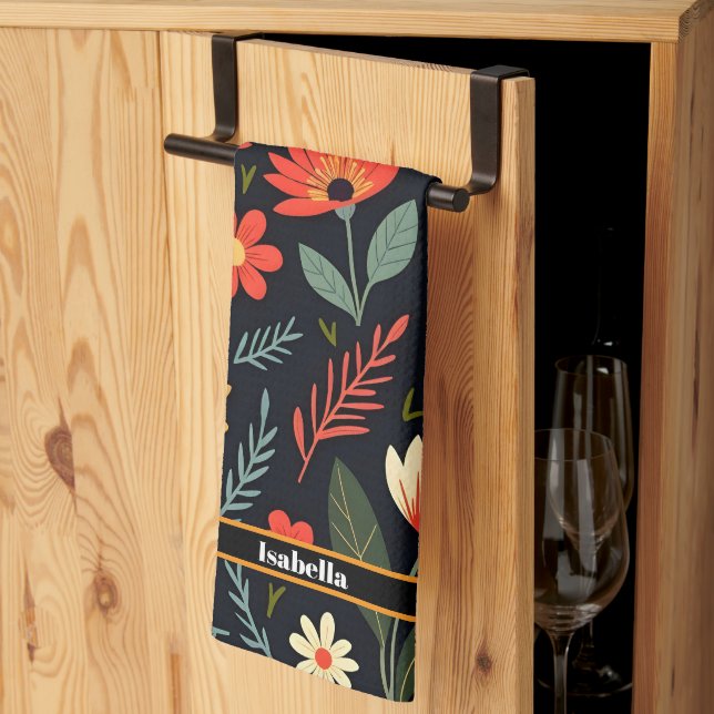 Floral Vintage Beautiful Popular Collection Tea Towel (Thirds Fold)