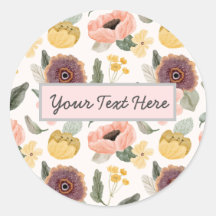 Floral Vintage Blank Sticker