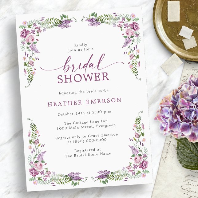 Floral Vintage Bridal Shower Invitation (Floral Vintage Bridal Shower Invitation
)