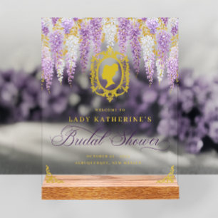 Floral Vintage Bridal Shower Welcome Acrylic Sign