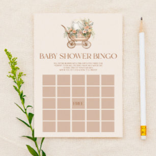 Floral Vintage Carriage Bingo Baby Shower Game
