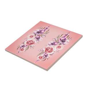 Floral Vintage Ceramic Tile