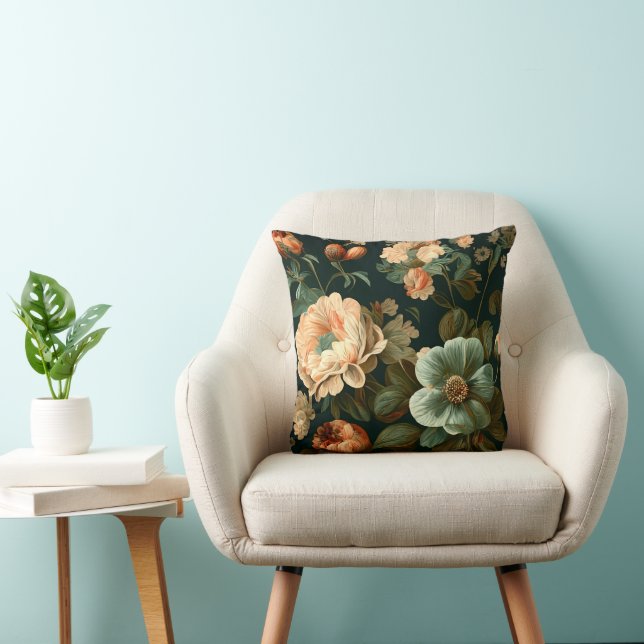 FLORAL VINTAGE DESIGN  THROW PILLOW (Chair)