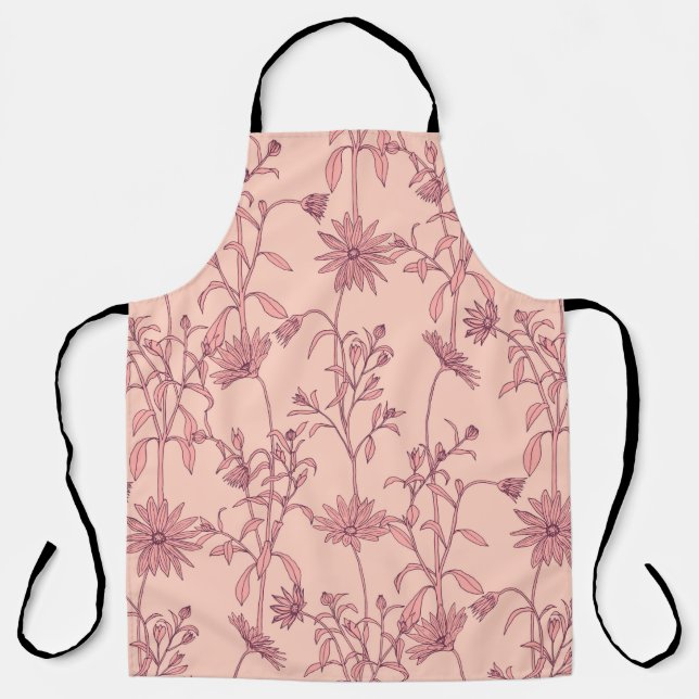 Floral vintage elements, seamless background. apron (Front)