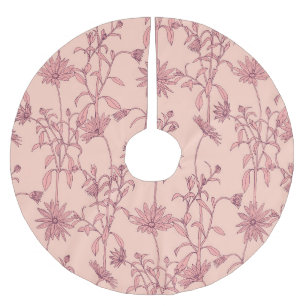 Floral vintage elements, seamless background. brushed polyester tree skirt