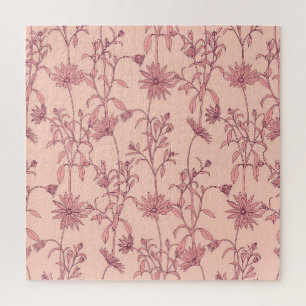 Floral vintage elements, seamless background. jigsaw puzzle