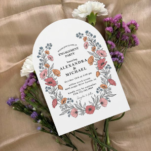 Floral Vintage Engagement Party Invitation